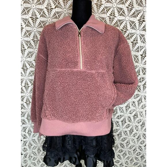 JoyLab Jackets & Blazers - JoyLab Sherpa Pink Quarter Zip Pull Over Jacket